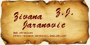 Živana Jaranović vizit kartica